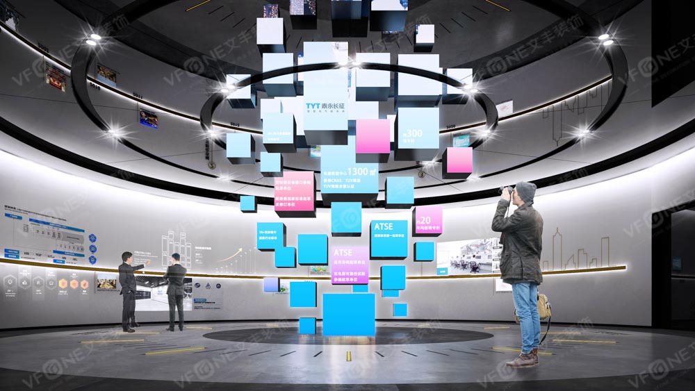 企業(yè)品牌展示展廳中心效果圖（智慧展館展廳展陳策劃設計）-文豐裝飾裝修